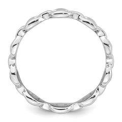 Sterling Silver Rhodium-plated Polished Mariner Link Size 7 Ring