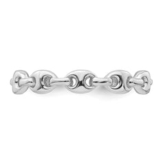 Sterling Silver Rhodium-plated Polished Mariner Link Size 8 Ring - 2