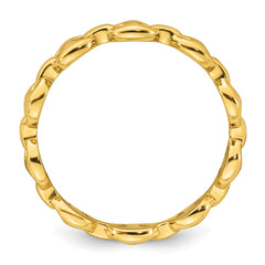 Sterling Silver Gold-tone Polished Mariner Link Size 7 Ring