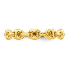Sterling Silver Gold-tone Polished Mariner Link Size 8 Ring