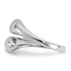 Sterling Silver Rhodium-plated Polished Open Bypass Size 6 Ring