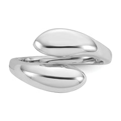 Sterling Silver Rhodium-plated Polished Open Bypass Size 8 Ring