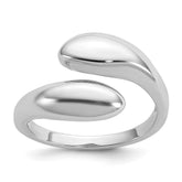 Sterling Silver Rhodium-plated Polished Open Bypass Size 7 Ring