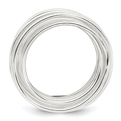 Sterling Silver Polished and Wrapped Spring Size 7 Flexible Ring