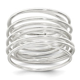 Sterling Silver Polished and Wrapped Spring Size 7 Flexible Ring