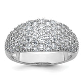 Sterling Silver Rhodium-plated Polished Tapered Pave CZ Size 8 Ring