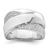 Sterling Silver Rhodium-plated Polished Fancy CZ Size 8 Ring