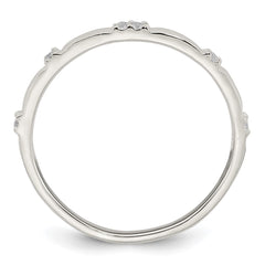 Sterling Silver Polished CZ 1.5mm Band Size 6 Ring - 2