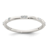 Sterling Silver Polished CZ 1.5mm Band Size 7 Ring