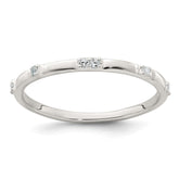 Sterling Silver Polished CZ 1.5mm Band Size 6 Ring - 2