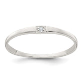 Sterling Silver Polished CZ 1.5mm Band Size 7 Ring - 2