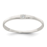 Sterling Silver Polished CZ 1.5mm Band Size 8 Ring - 2