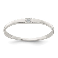Sterling Silver Polished CZ 1.5mm Band Size 8 Ring - 2