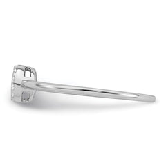 Sterling Silver Rhodium-plated Polished Pave CZ Circle Size 7 Ring