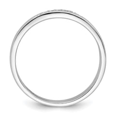 Sterling Silver Rhodium-plated Polished White CZ Mens Size 11 Band Ring