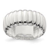 Sterling Silver Polished 8.5mm Ridge Pattern Ring