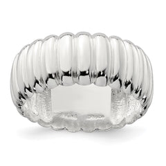Sterling Silver Polished 8.5mm Ridge Pattern Ring - 2