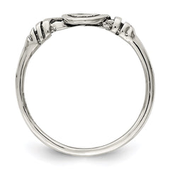 Sterling Silver Antiqued Swirl Ring - 3