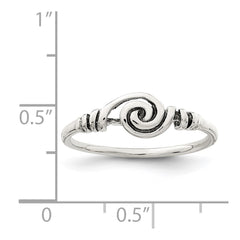 Sterling Silver Antiqued Swirl Ring - 3