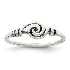 Sterling Silver Antiqued Swirl Ring - 3