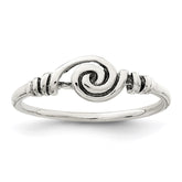 Sterling Silver Antiqued Swirl Ring - 2