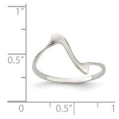 Sterling Silver Solid Wavy Ring - 3