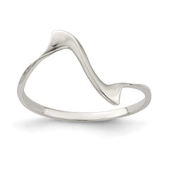 Sterling Silver Solid Wavy Ring - 3