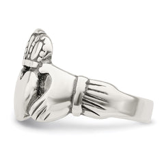 Sterling Silver Antiqued Claddagh Ring - 11