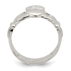 Sterling Silver Solid Claddagh Ring - 12