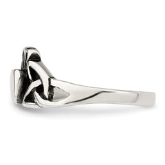 Sterling Silver Antiqued Claddagh Ring - 9