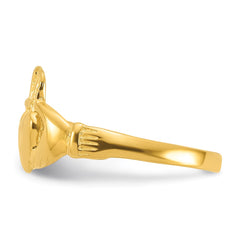 Sterling Silver Gold-tone Polished Claddagh Ring - 3