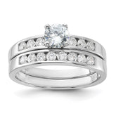 Sterling Silver Rhodium-plated CZ Ring Set - 4