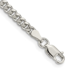 Sterling Silver 3.25mm Domed Curb Chain - 8