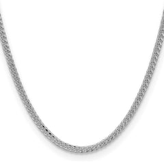 Sterling Silver Rhodium-plated 3.25mm Domed Curb Chain - 6