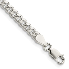 Sterling Silver 4mm Domed w/ Side D/C Curb Chain - 4
