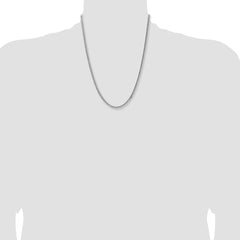 Sterling Silver Rhodium-plated 4mm Domed w/ Side D/C Curb Chain - 3