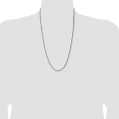 Sterling Silver Rhodium-plated 4mm Domed w/ Side D/C Curb Chain - 4
