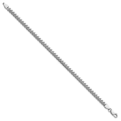 Sterling Silver Rhodium-plated 4mm Domed w/ Side D/C Curb Chain - 6