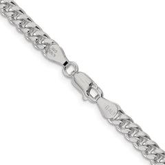Sterling Silver 5mm Domed w/ Side D/C Curb Chain - 8