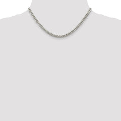 Sterling Silver 5mm Domed w/ Side D/C Curb Chain - 8