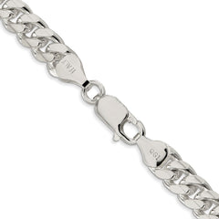 Sterling Silver 7mm Domed w/ Side D/C Curb Chain - 7