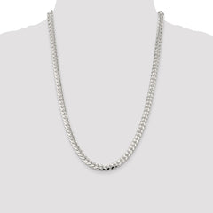Sterling Silver 7mm Domed w/ Side D/C Curb Chain - 2
