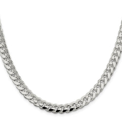 Sterling Silver 7.35mm Domed w/ Side D/C Curb Chain - 7