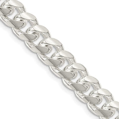 Sterling Silver 8.5mm Domed w/ Side D/C Curb Chain - 7