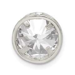 Sterling Silver Round CZ Chain Slide - 2