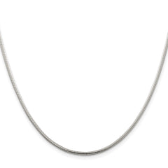 Sterling Silver Rhodium-plated 1.75mm Snake Chain - 8