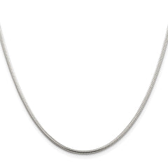 Sterling Silver Rhodium-plated 2mm Snake Chain - 8