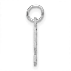 Sterling Silver Rhodium-plated Diamond-cut #9 Charm