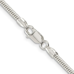 Sterling Silver 2.5mm Round Snake Chain - 9