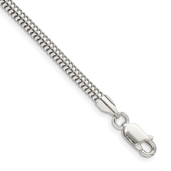 Sterling Silver 3mm Round Snake Chain - 10